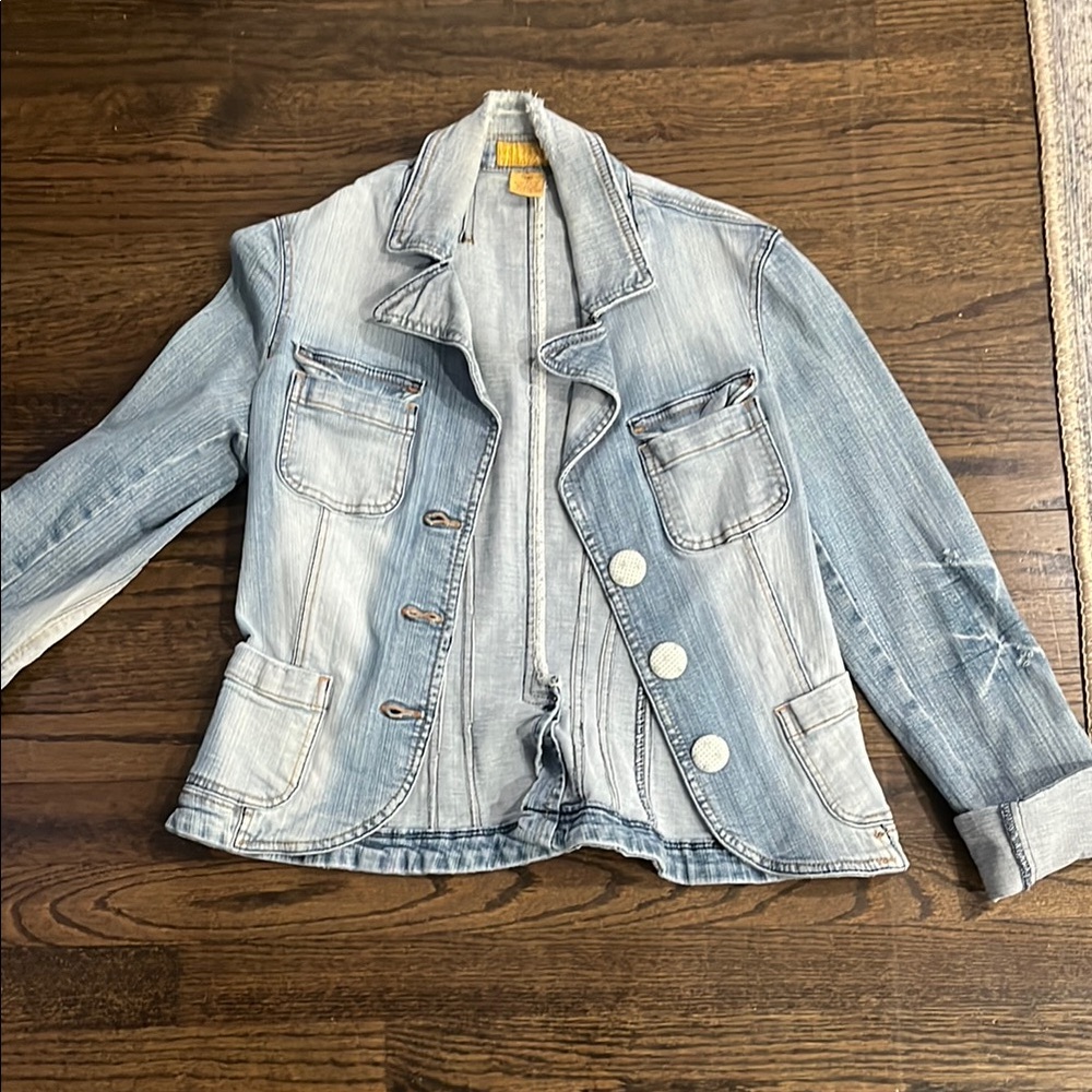 Denim Jacket with Button Detail